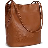 Iswee Soft Leather Tote Bucket Bag Hobo Shoulder Purse and Handbags Women