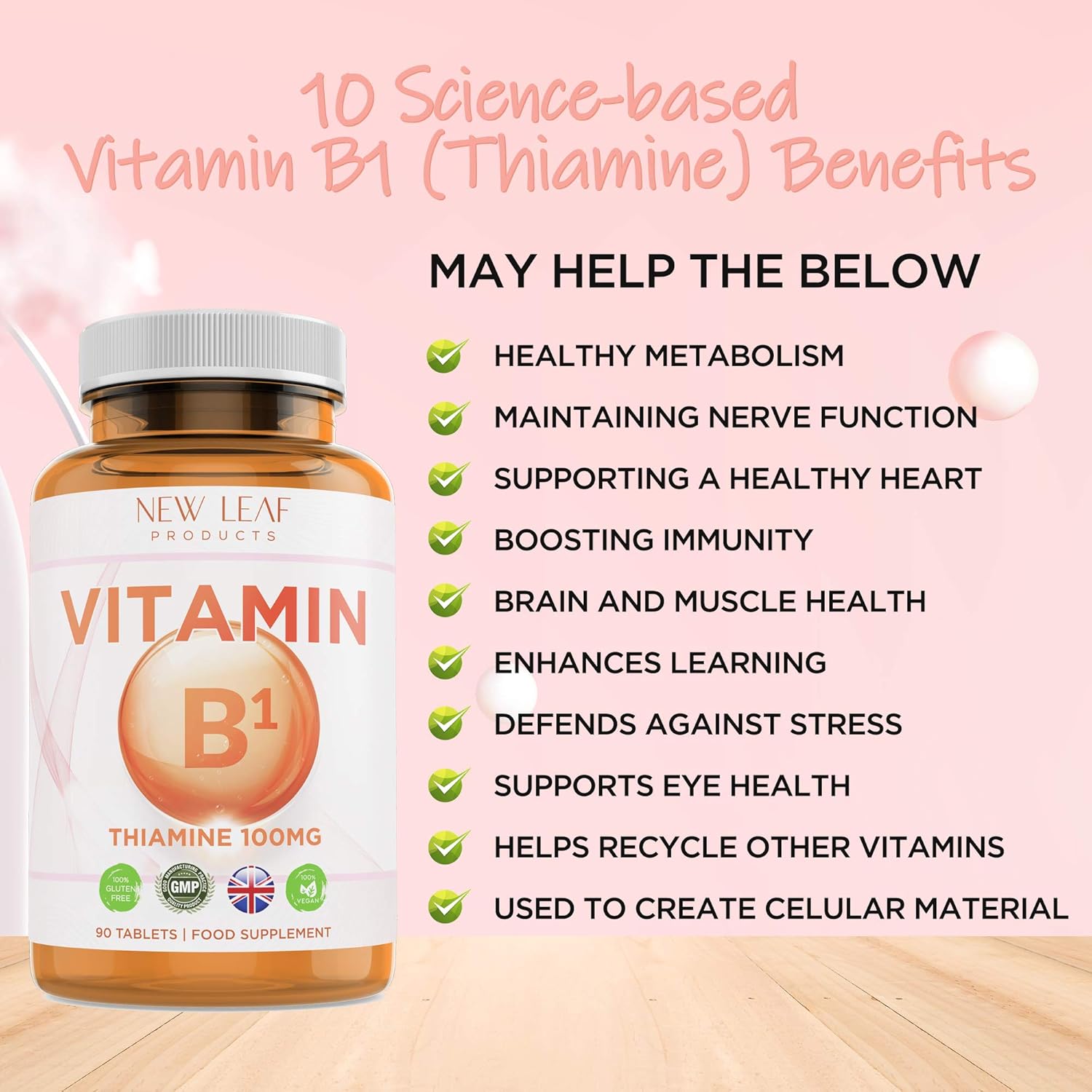 Vitamin B1 Thiamine Supplement 100mg (4 Months Value Supply) Thiamine Vitamin B1 High Strength, Heart Health - Image 4