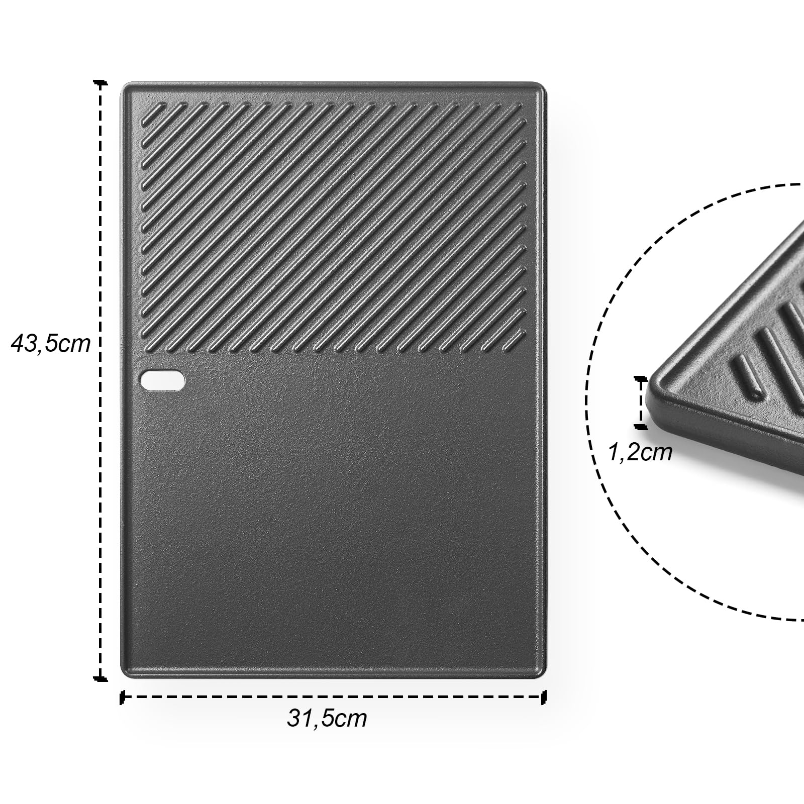 Gusseisen Grillplatte für Landmann Triton 3 und 4 Brenner, Enders Boston 4, Enders Monroe PRO 4, Enders Boston 6 Gasgrill, 43,5 x 31,5CM Grill Plancha für Broil King Baron,Crown,Ersatzteile Bratpfanne 2