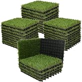 XLX TURF Artificial Grass Tiles Interlocking Outdoor Turf 12"x12" 36 Pack | 40mm Realistic Fake Grass Squares Mat for Balcony Patio Deck Flooring Playground with Drainage Waterproof, Pet Dogs Potty Pad