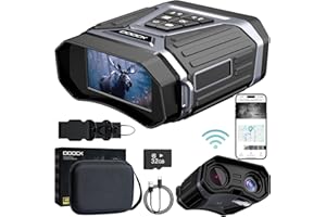 DOOCK Night Vision Goggles - 4K Night Vision Binoculars with APP Control & GPS, Full HD Video & Photo Recording, Rechargeable Full Color Binoculars for Wildlife, Hunting, and Outdoor Adventures - Grey