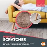 SOL 8 Pack Felt Base Furniture Castor Cups Non Slip Floor Protectors Red view 5