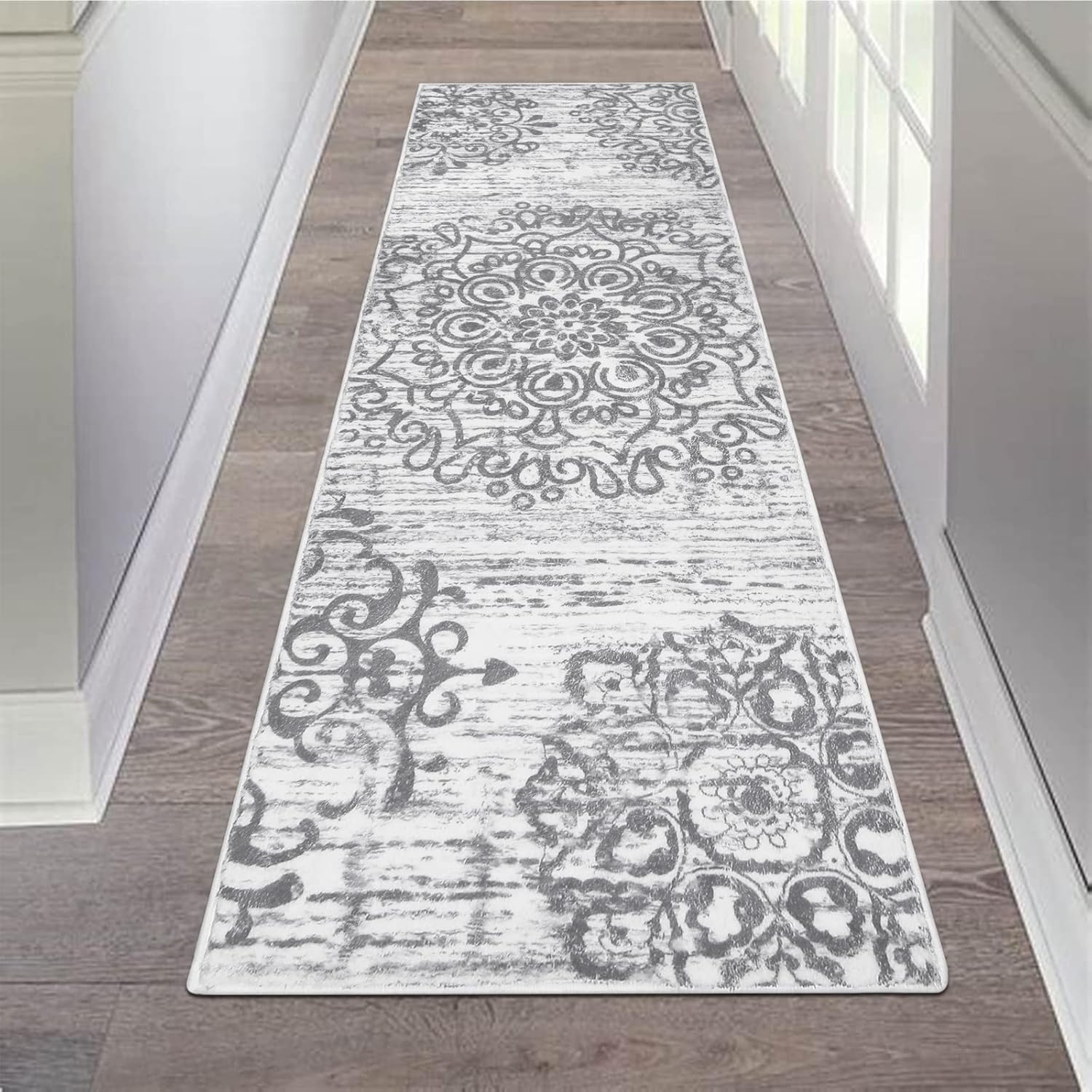 Rugs, Pads & Protectors - HEBE Vintage Runner Rug 2x6 Ft Non Slip Distressed Medallion Area Rugs Washable Boho Floor Carpet Runner for Hallways Entryway Laundry Room Kitchen Bathroom