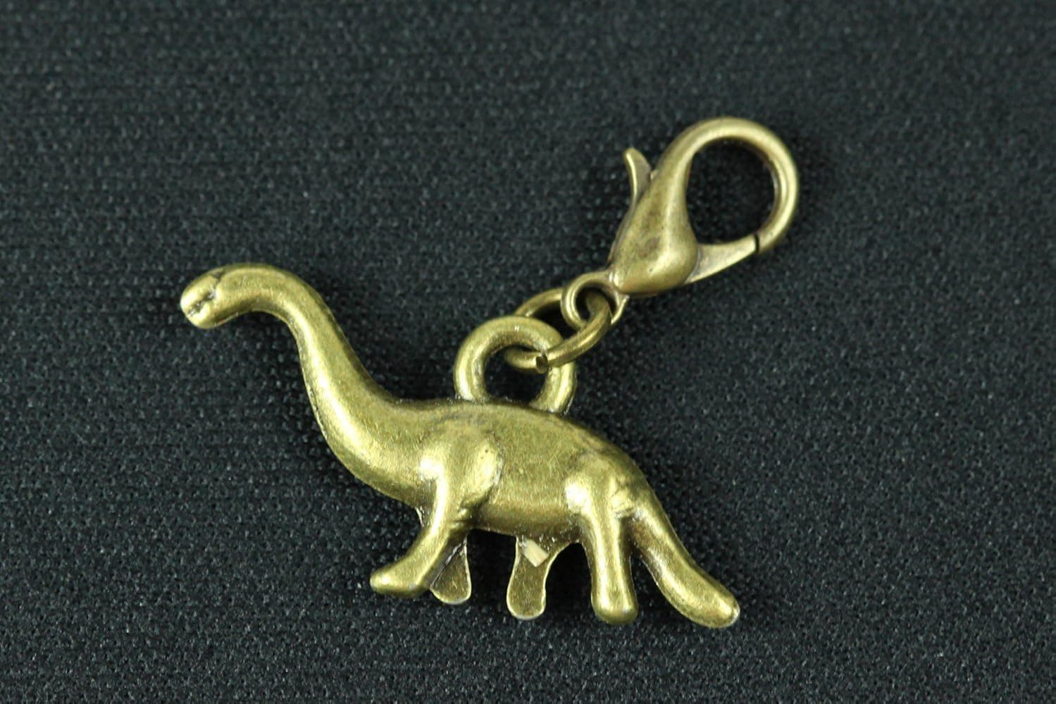 Miniblings Dino Charm Pendant For Bracelet Wristlet Bronze Dinosaur Long Neck, 25mm - Image 3