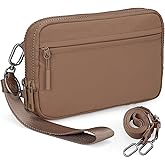 VONAL Wristlet Wallets for Women, RFID Wristlet Purse Built in Wallet, Small Nylon Crossbody Bags, Credit Card Holder
