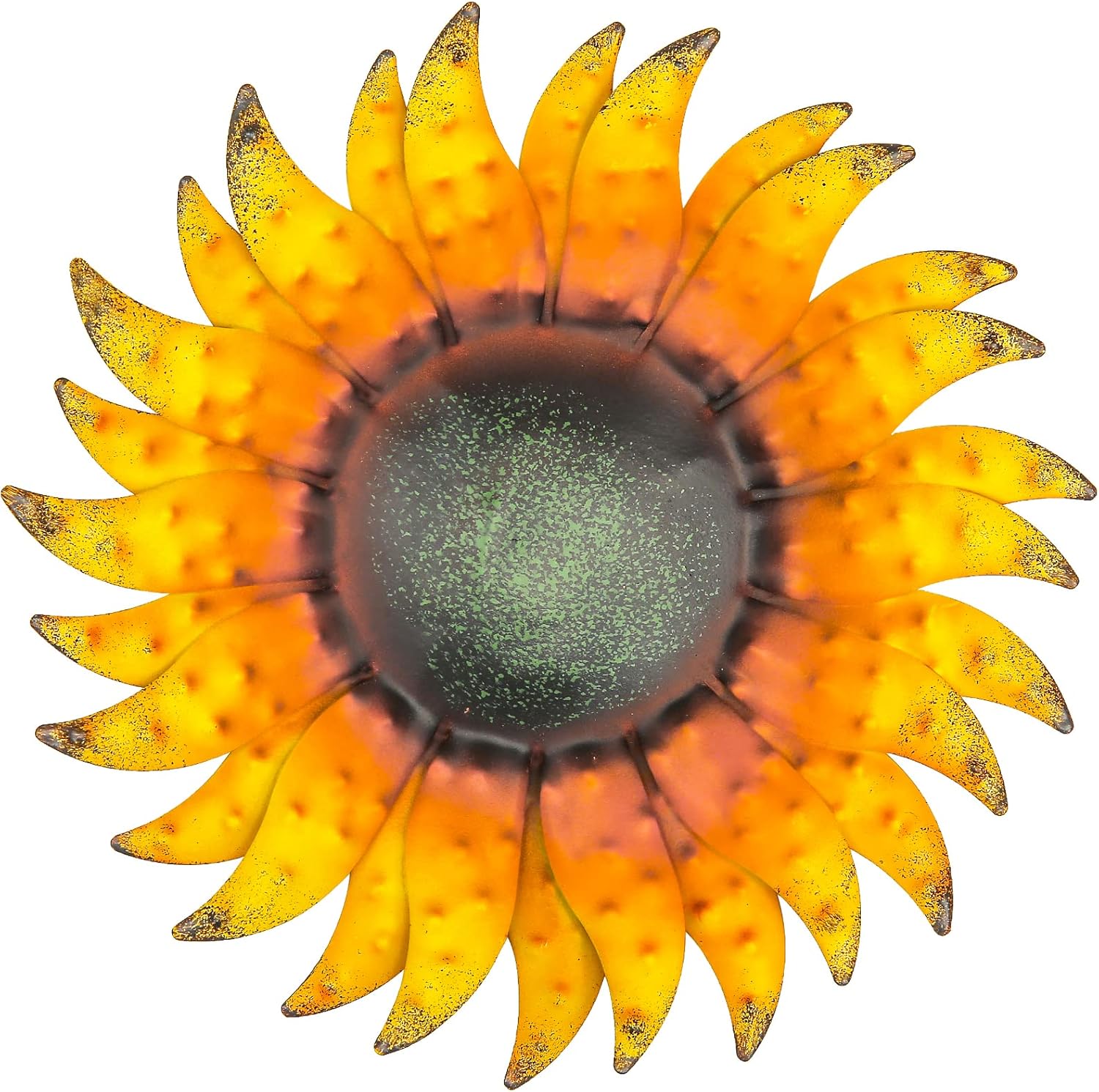 Plaques & Wall Art - Hofriyo Sunflower Metal Wall Decor, Yellow Flower Metal Wall Art Sculptures Decorations for Fence Patio Balcony 6 Inch