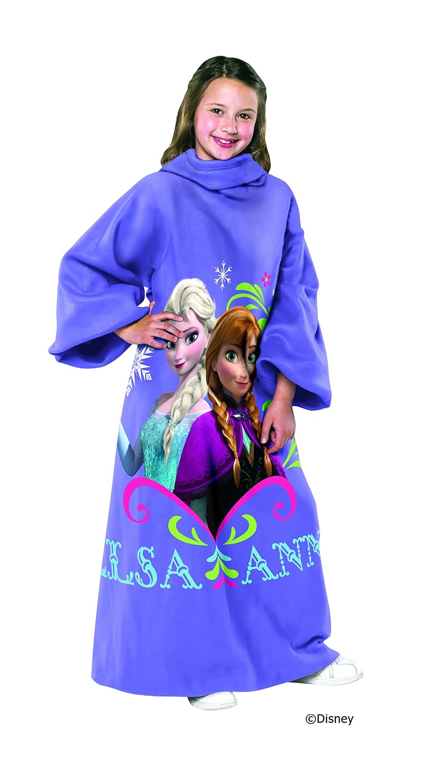 Disney Frozen, Sisters Youth Comfy Throw Blanket with Sleeves