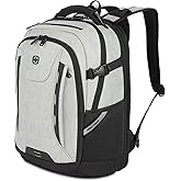 SwissGear Travel Tech Pro Laptop Backpack – Fits Laptops up to 16” – ScanSmart TSA-Friendly Backpack with Multiple Organizer Pockets – Grey Heather