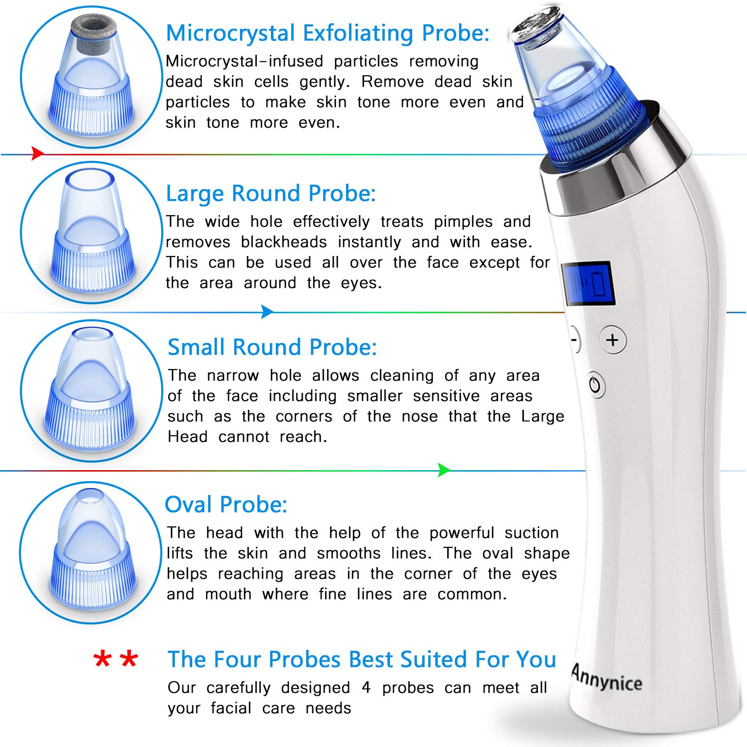 Blackhead Remover Pore Vacuum Comedo Blackhead Vacuum Suction Microdermabrasion Electric Acne Extractor Blackhead Cleaning Tool Exfoliating Machine with LED Display for Facial Skin Treatment: Beauty