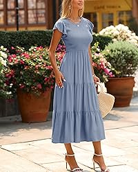 BTFBM Women Casual Short Sleeve Crew Neck Summer