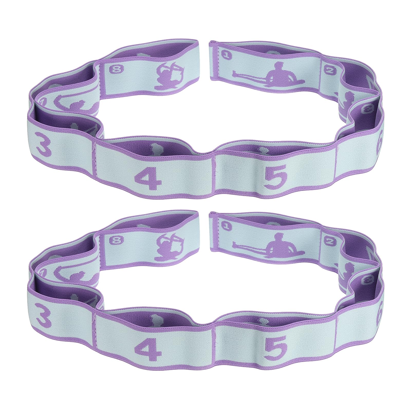 PATIKIL Exercise Bands, 35.4 Inch 2 Pcs Yoga Stretching Strap Latin Elastic Bands for Physical Dance Stretch Pilates Resistance Bands for Working Out, Purple