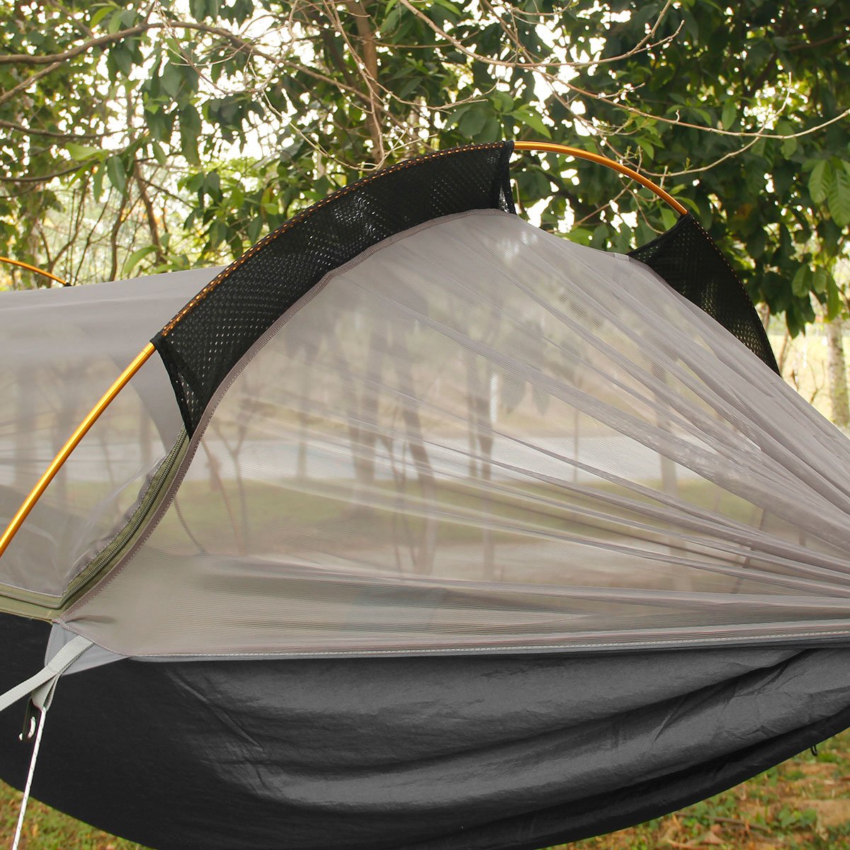 安心の定価販売 Uboway キャンプ用ハンモック 蚊帳とレインカバー付き 軽量パラシュートハンモック キャンプ ハイキング 旅行 アウトドア バックパッキング用 106 3インチ 55 1インチ イエロー B072htfnhl 再再販 Qualitygb Com