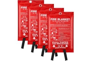 Emergency Fire Blanket for Home and Kitchen - 3.3ft x 3.3ft Fire Extinguishers for The House Prepared Fire Blankets Emergency