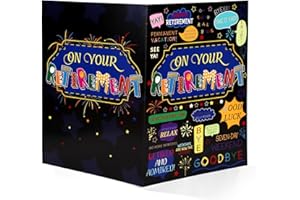 Large Retirement Card with Envelope, 40x27cm/15.75x10.63in Farewell Going Away Card for Colleagues Coworkers Teacher Men Wome