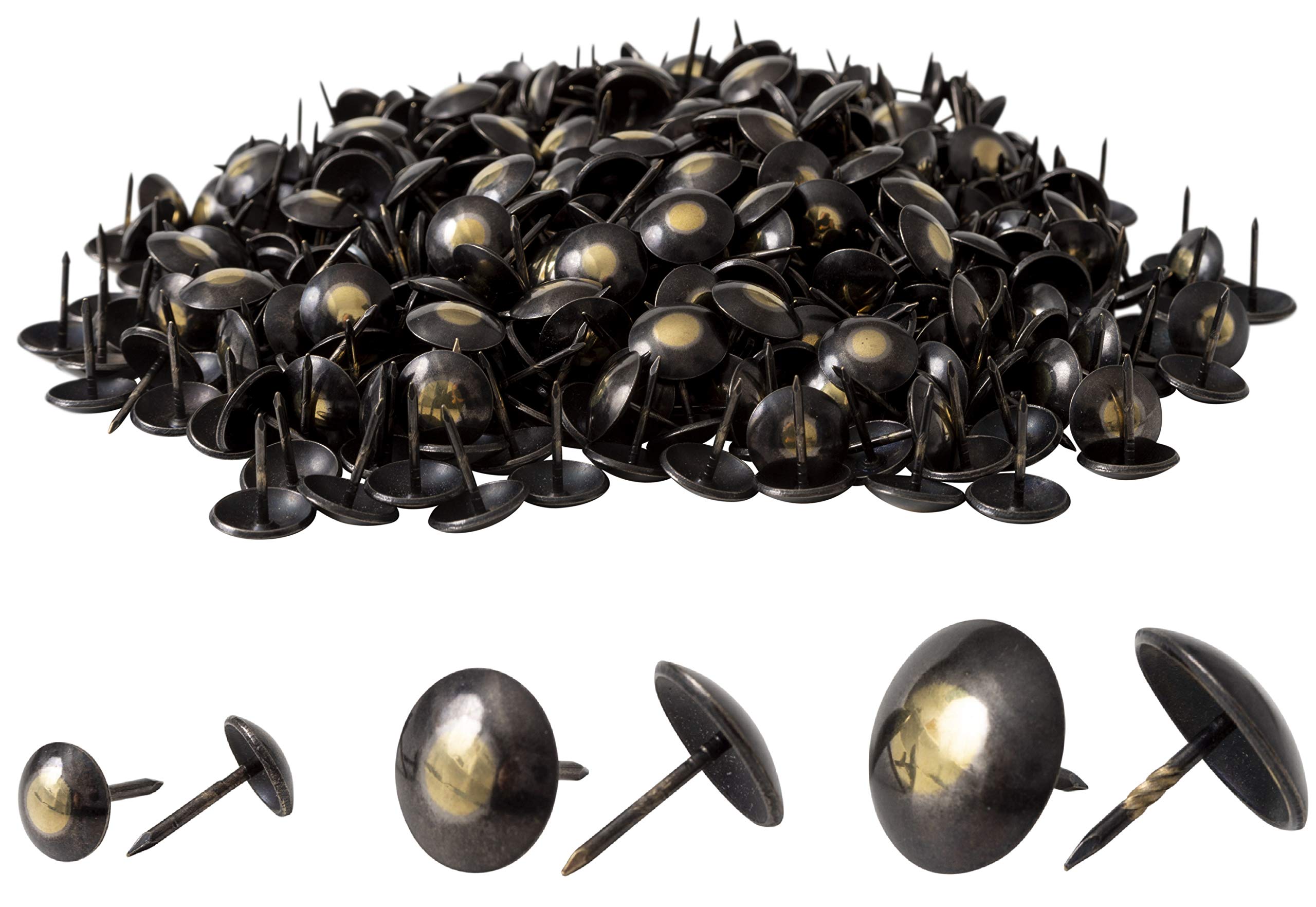 IPEA Upholstery Nails – 200 Pieces – Decorative Studs for Furniture Furniture Clothing – Metal Pins for Armchairs – Bronze and Gold Colour – 14 x 12 mm