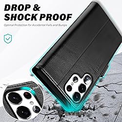 TUCCH Wallet Case for Galaxy S25 Ultra, Magnetic PU