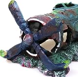 XUBX Aquarium Decoration Rock Resin Combat Aircraft Ornament 24 cm view 3
