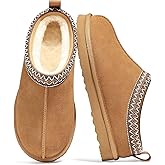 bebealy Genuine Suede Fuzzy Slippers for Women Winter Warm House Shoes Cozy Mini Boots for Indoor Outdoor