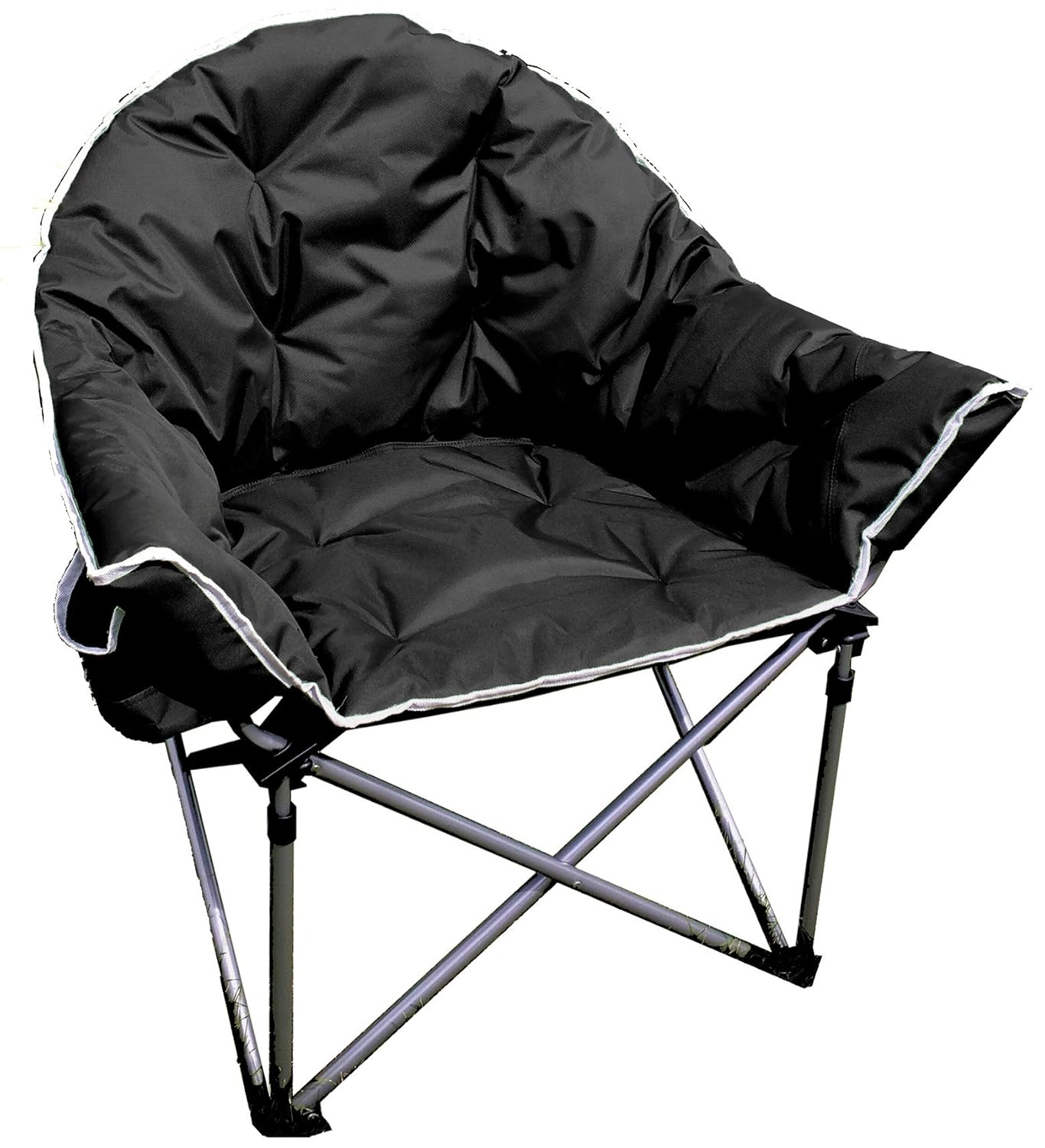 Crusader Comfort Extra Padded Folding Tub Camping Chair Black