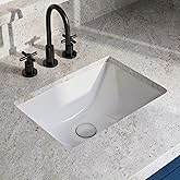 18W" x 13D" Undermount Bathroom Sink, Los Flexi Compact Rectangular 18 Inch Ceramic Undermount Lavatory Sinks for Small Bathr