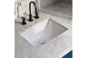 18W" x 13D" Undermount Bathroom Sink, Los Flexi Compact Rectangular 18 Inch Ceramic Undermount Lavatory Sinks for Small Bathrooms, White Undercounter Vanity Sinks with Overflow
