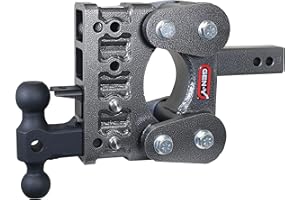 GEN-Y Hitch Adjustable 5" Drop Hitch with GH-051 Dual-Ball, GH-032 Pintle Lock for 2" Receiver - 16,000 LB Towing Capacity - 1,700 LB Tongue Weight
