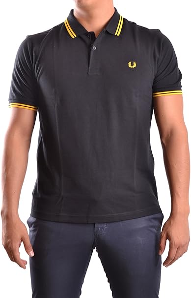 fred perry polo negro y amarillo