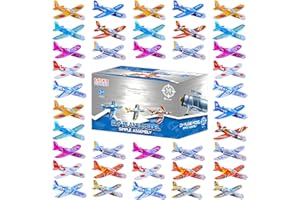 50 Pcs Foam Gliders Planes Toys, Paper Airplane, Assorted Colors, Easy Assembly, Perfect for Party Favors & Classroom Prizes,