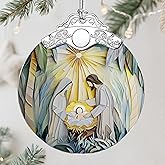 Nativity Scene Christmas Ornament, Jesus Birth Christmas Ornament, Holy Family Decoration, Religious Decor, Christian Holiday Decor, Christian Gifts, Religious Gifts, Gift Exchange, Gift Idea