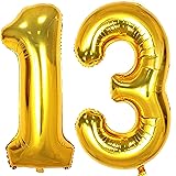Jonhamwelbor 13 Number Balloons Gold Big Giant