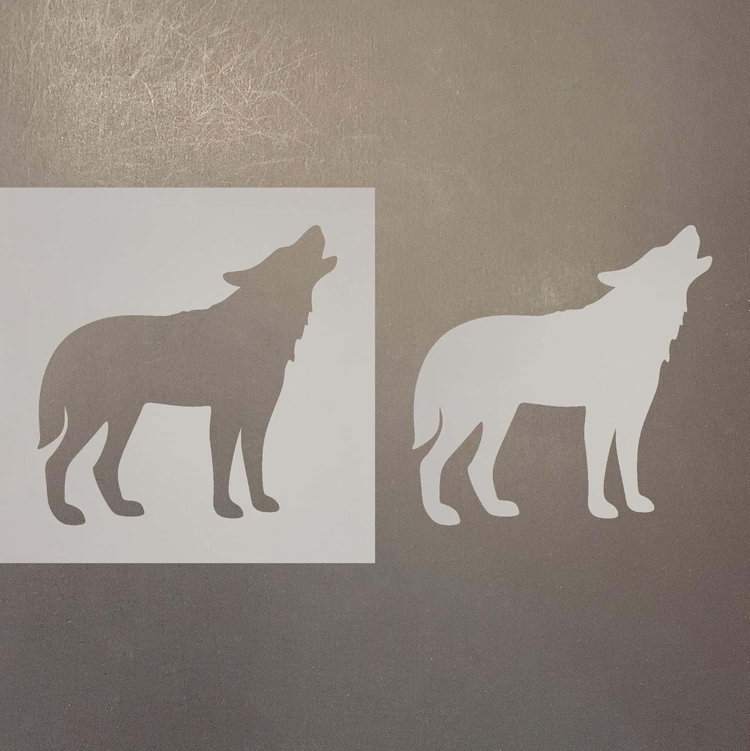 Mixed Media - Howling Wolf Reusable Mylar Stencil - Art Craft Supplies 4 Inch