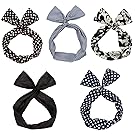 Sea Team Twist Bow Wired Headbands Scarf Wrap Hair Accessory Hairband (5 Packs)