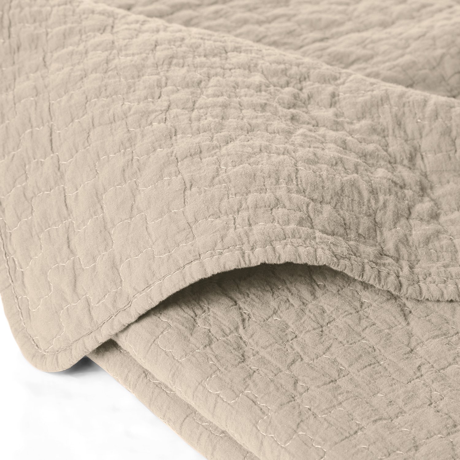 HollyHOME Super Soft 3 Piece Queen Size Stone Washed Linen Solid Color Quilt Set eBay