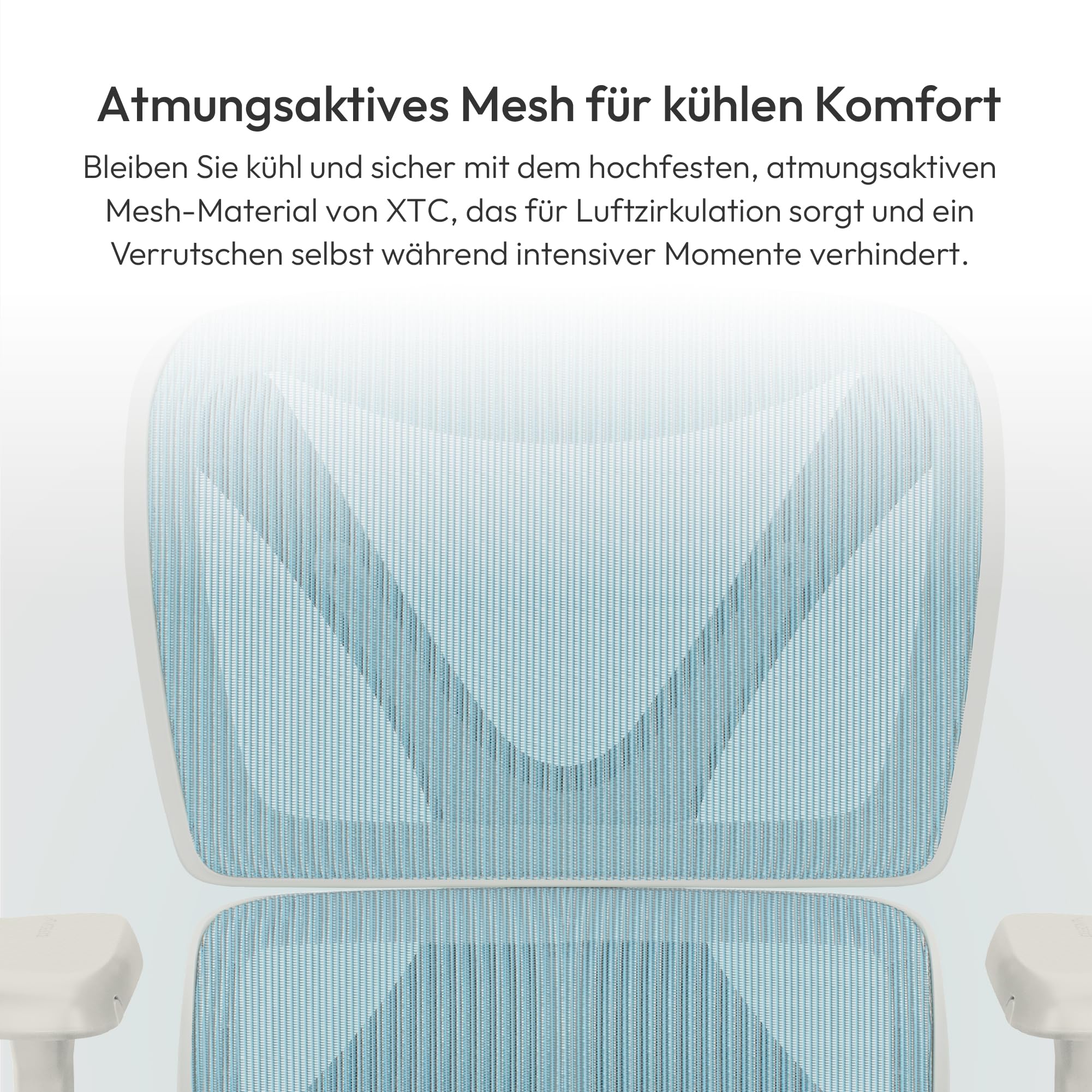 ThunderX3 XTC Mesh Schwarz/Blau | Ergonomischer Bürostuhl – Verstellbarer Schreibtischstuhl mit hoher Rückenlehne, Synchronmechanik & automatischer Lendenstütze – Gaming-Stuhl für Erwachsene 4