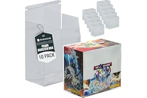 Dinavio Crafthouse Plastic PKMN Booster Box Protector 10 Pack - Booster Box Case Display Protectors - Compatible with English PKMN Booster Boxes - 0.5mm Thick (Pack of 10)