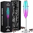 Zulay Executive Series Ultra Premium Gift Milk Frother For Coffee with Deluxe, Radiant Finish - Coffee Frother Handheld Foam Maker - Electric Milk Frother Handheld For Lattes Premium UV Bubblegum