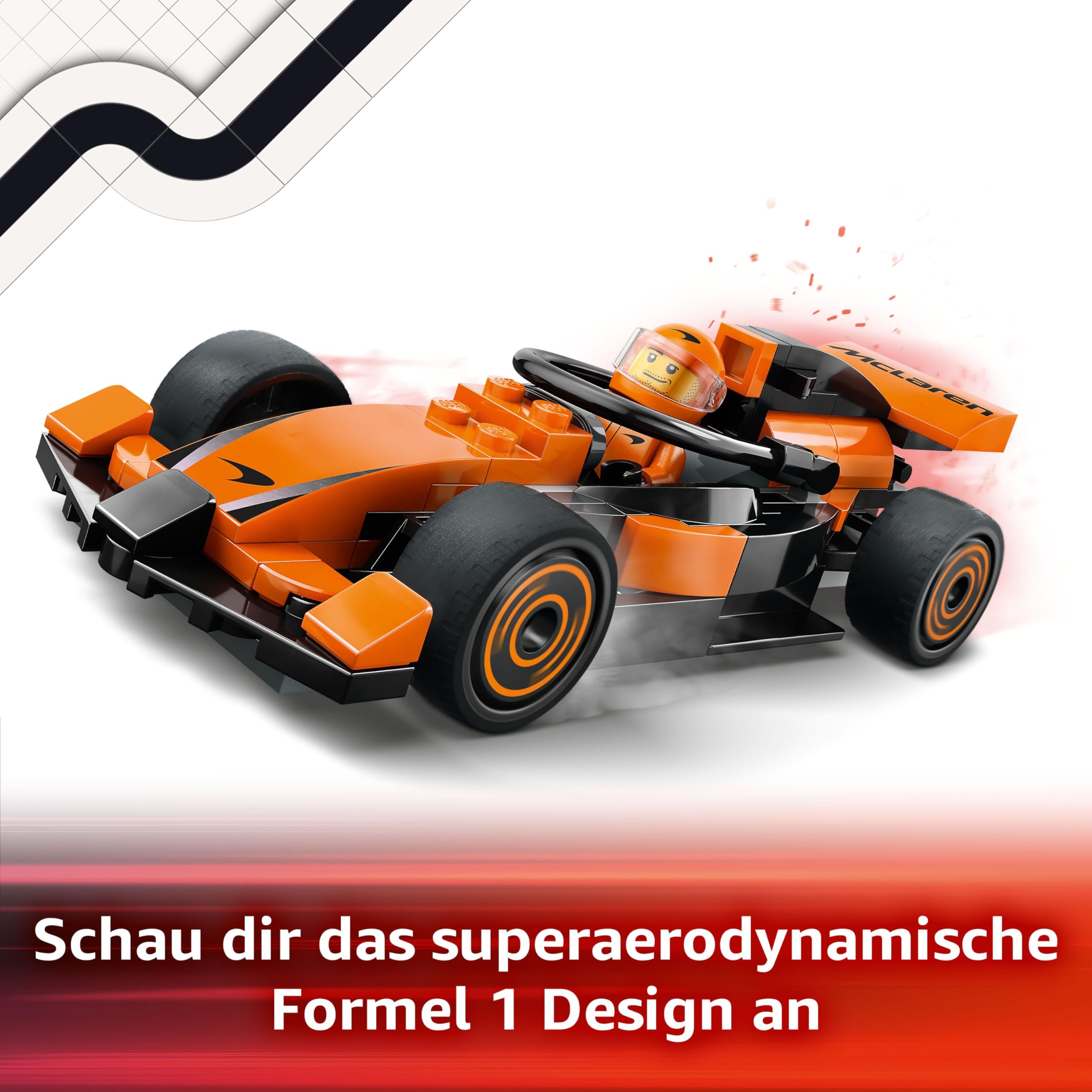 LEGO City F1 Rennfahrer mit McLaren Rennauto - Spielzeug Formel 1 Modell mit Rennwagen und Minifigur - Kleines Geschenk für Jungen und Mädchen ab 6 Jahren oder Motorsport Fans 60442 3