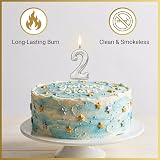 SHATCHI Birthday Number 2 Candle Silver Cake Topper Party Decor view 8