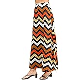 Lock and Love Women's Casual Comfy Stylish High Waist Flare Long Maxi Skirt – Available in Print & Solid Options