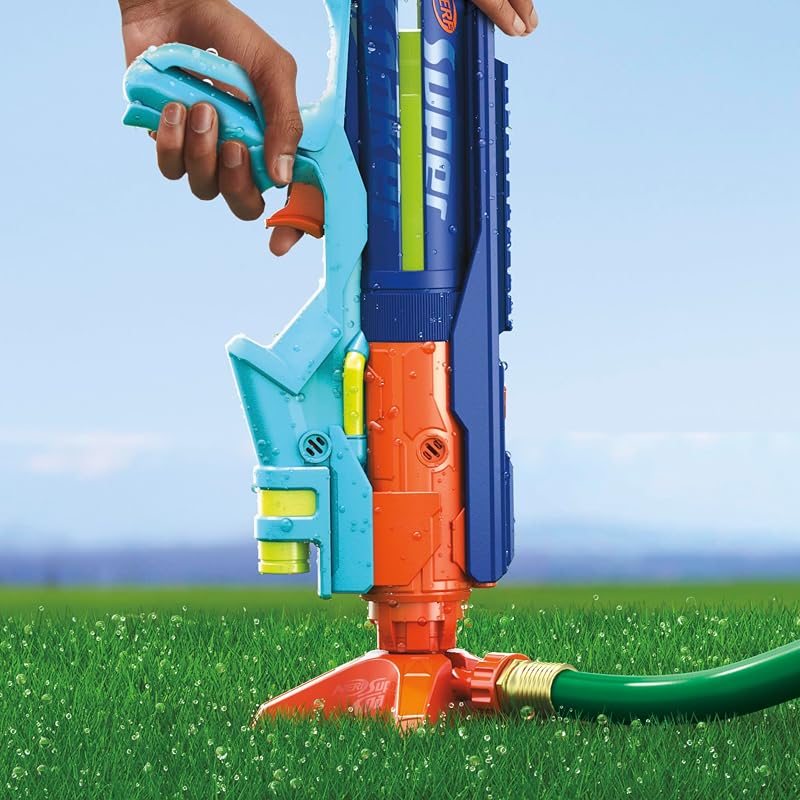Hasbro Nerf Super Soaker Power Drench, Blaster Giocattolo ad Acqua, per Bambini e Bambine dagli 8 Anni in Su, Riempimento Facile e Veloce, Blu, Arancio e Celeste