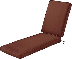 Classic Accessories Montlake Patio FadeSafe Chaise Lounge Cushion, Henna 80"Lx26"Wx3"T