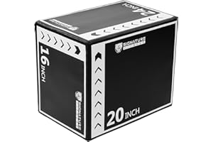 Fitvids Foam Plyo Jumping Exercise Box, 16”x20”x24” plyometric jump box for Home Gym Workout, High Density Foam Core and Non-Slip Surface, Suitable for Box Jumps, Step-Up, Box Squat, Fitness Training