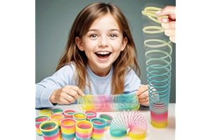 GLOW FEVER 12 Pack Large Party Set Spring Coil, 2.4Inch Magic Fidget Toys, Neon Plastic Spring Toys, Carnival Party Favors Birthday Gifts Goodie Bag Classroom Prizes Christmas Stocking Stuffers