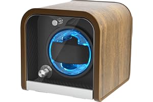 PUEKDOIR Watch Winder for Automatic Watches, Watch Winders 1/2/4/8 Slot for Rolex, Winder Box Uses Super Quiet Motor, 4 Rotation Mode Setting & LED Light, Gift for Man