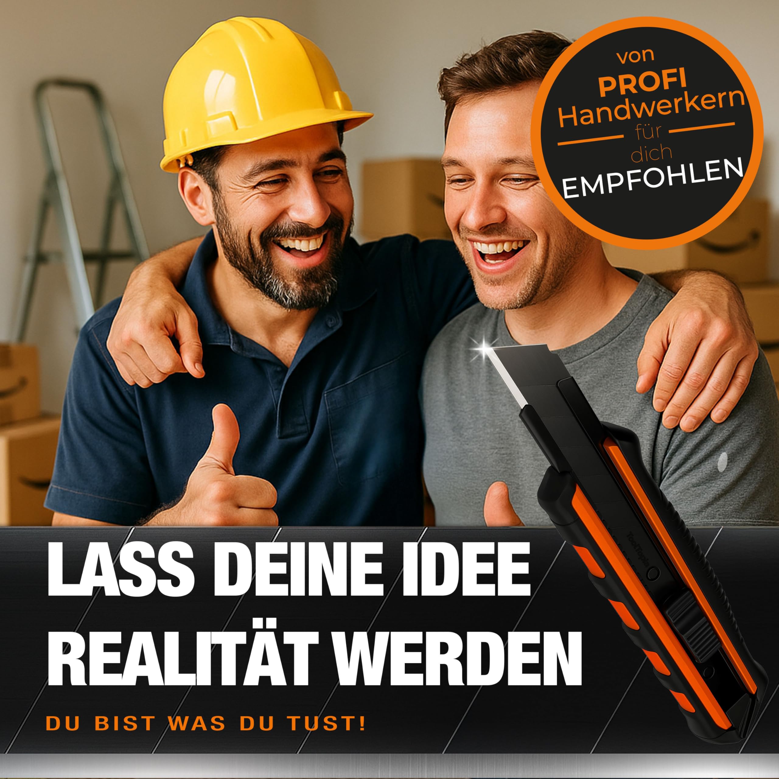 3x Profi Cuttermesser Set – Robuste Cutter Messer & Teppichmesser mit 10 SK5 Cuttermesser Klingen I Vielseitiges Handwerkzeug & Präzisions Utility Knife für Handwerker & Heimwerker ToolTopia 8