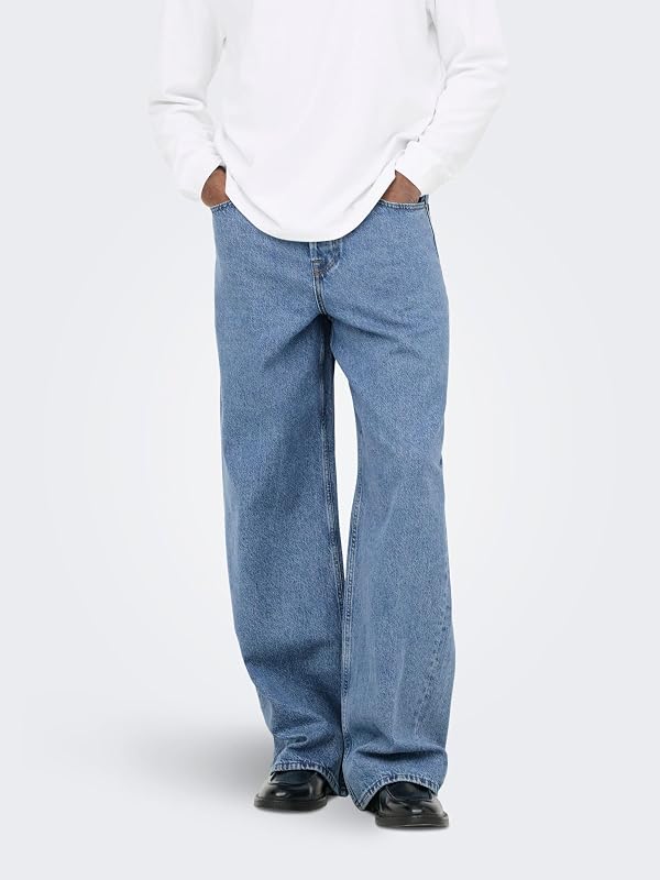 Jeans ONSREMI De Cintura Média Perna Larga Azul 31/30