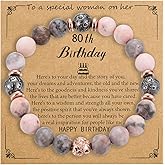 30th 40th 50th 60th 65th 70th 75th 80th Birthday Gifts for Women Bracelets 50 60 65 70 Year Old Natural Stones Happy Birthday Bracelets for Women