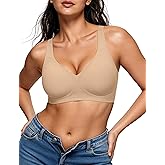 EUYZOU Wireless Jelly Bras for Women Plus Size Full Coverage Supportive Push Up Bra Seamless No Underwire Everyday Bras