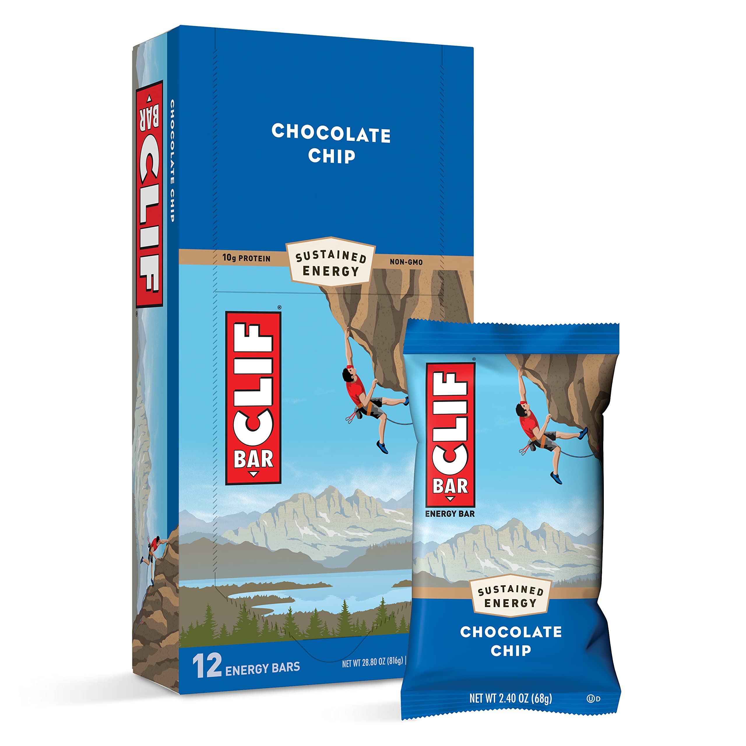 Clif Bar Energy Bar Chocolate Chip, 12 x 68g