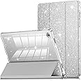 INFILAND Case for Galaxy Tab A9 Plus 5G, Glitter Cover with Sparkly Clear Back for Samsung Galaxy Tablet A9+/A9 Plus 11 Inch 2023 Model (SM-X210/X216/X218)[Auto Wake/Sleep] for Girls Kids Silver